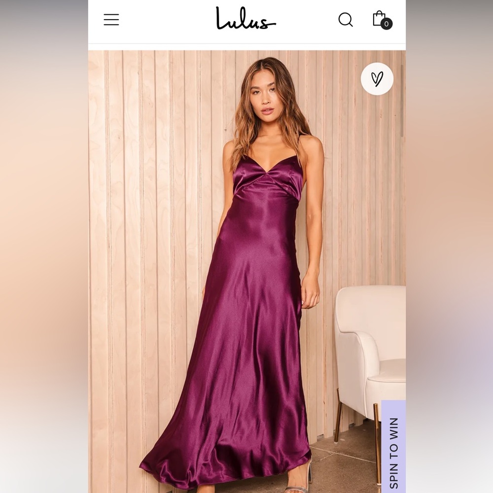 Lulu satin purple maxi dress